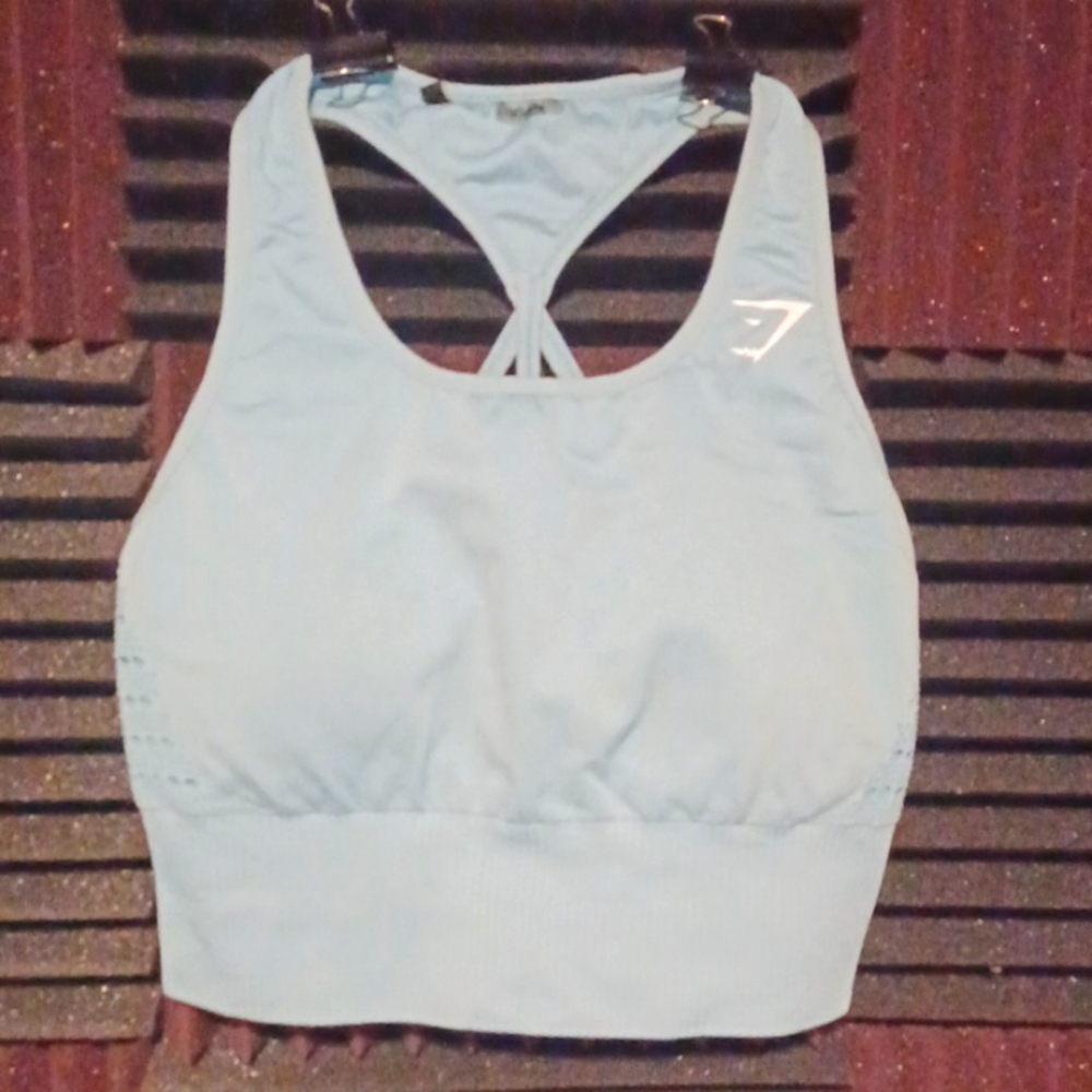 Women's crop, Gymshark brand,  size Large,  light blue